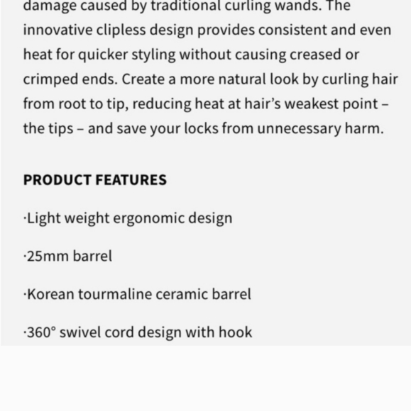 Pink Clipless Curling Iron - Picture 6 of 6